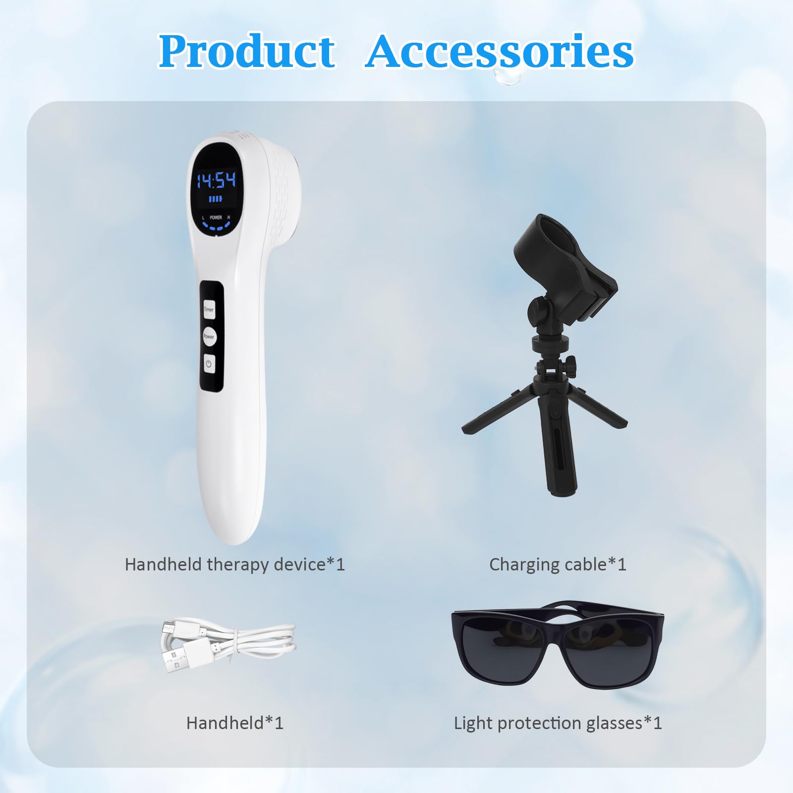 Dispositivo portátil terapia luz roja, Terapia Luz Roja para Rostro Cuerpo, dispositivo de terapia de luz roja infrarroja cercana de 650 nm y 880 nm, con luz roja una pantalla LED y gafas protectoras
