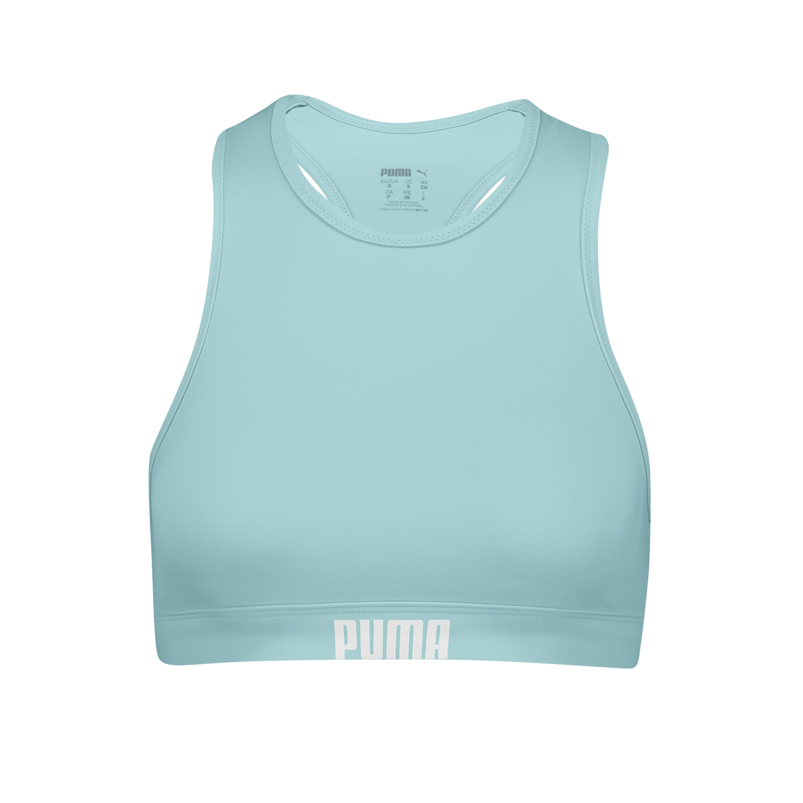 PUMA Women's Raceback Bikini Top, Mint,