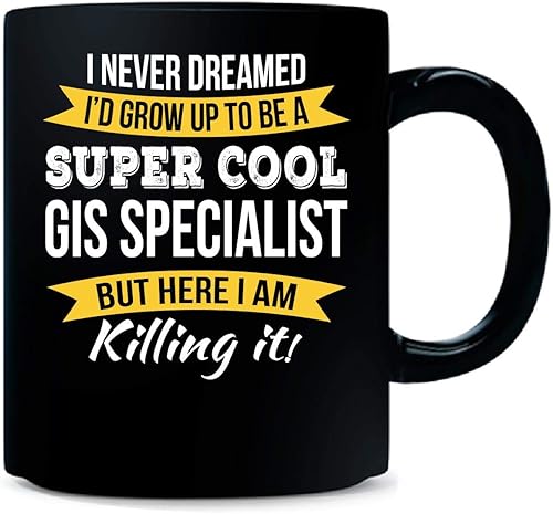Gis Specialist - Taza de regalo divertida para café, té, 11 onzas, color negro