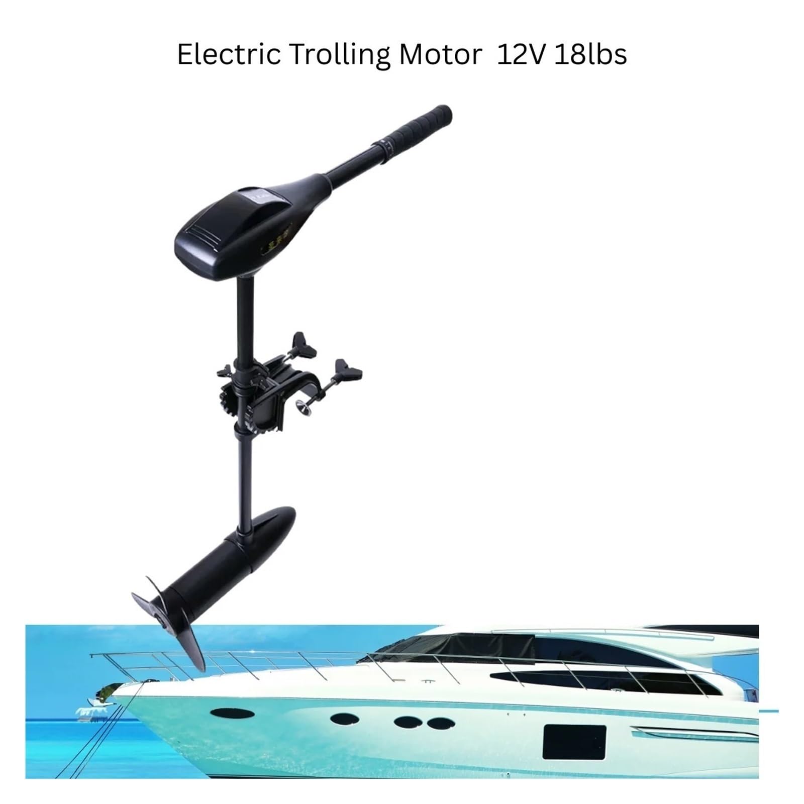 Motor Eléctrico Fuera De Borda For Pesca Con Cebo Cuchara, 12V, 18 Libras, For Barco Inflable, Propulsor Goma Rendimiento Potente