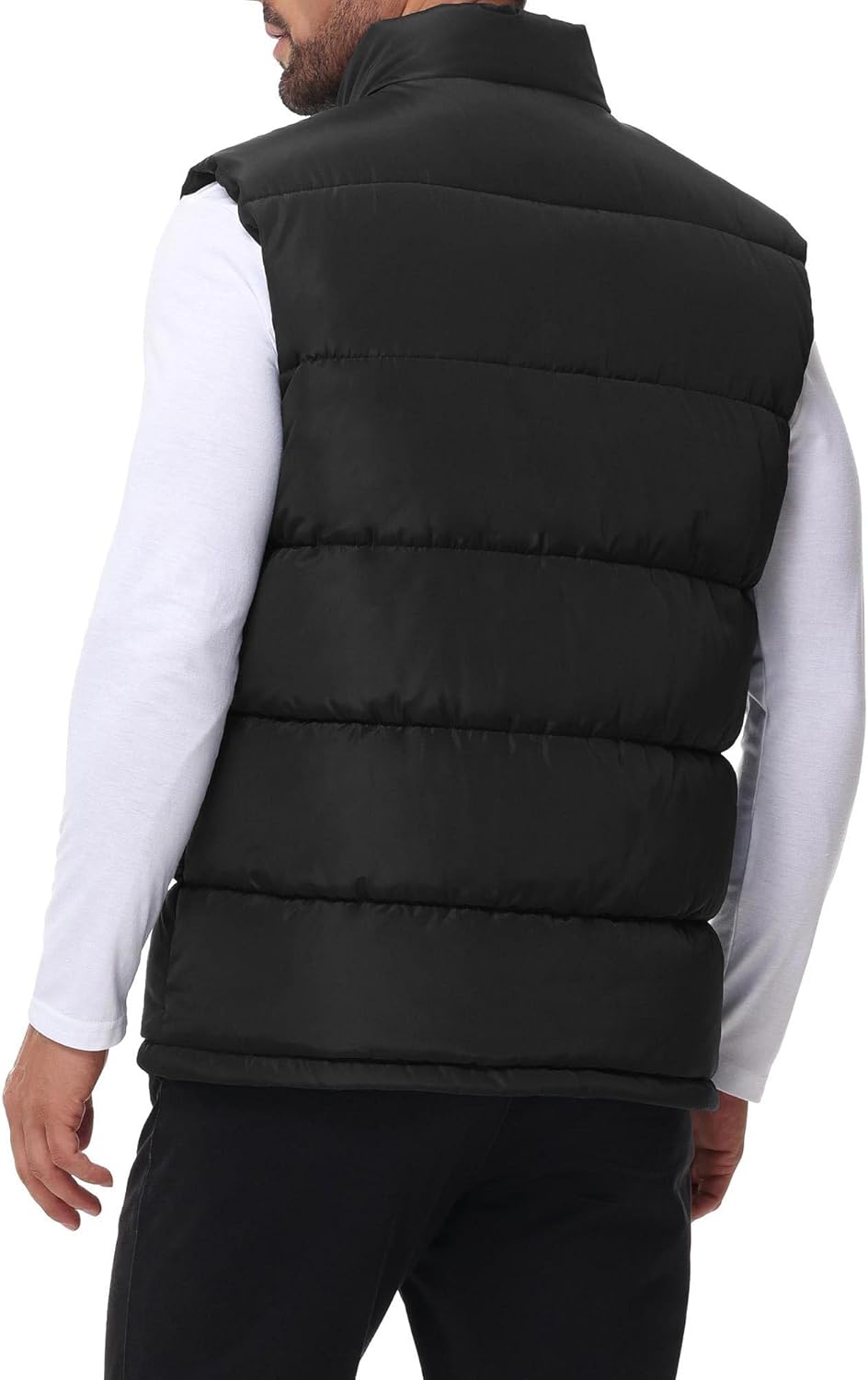 Polu Men's Puffer Vest Water-Resistant Sleeveless Jacket Stand Collar Zipper Winter Warm Outerwear - Image 6