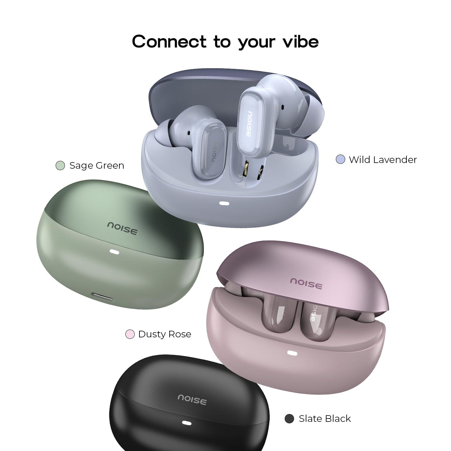 Noise Newly Launched Buds Connect 3 Truly Wireless Earbuds with 40H of Playtime, Quad Mic with ENC, Low Latency, 10mm Driver, BT V5.4(Sage Green) — Amazon image 8