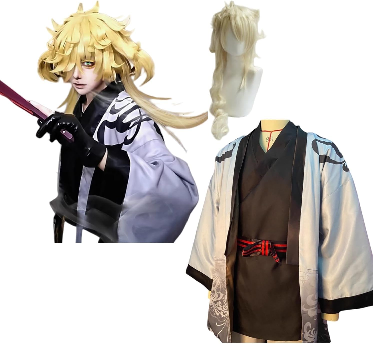 KYUUCOS】Z 刀剣乱舞 太刀 一文字則宗 内番 コスプレ衣装 （ウィッグ