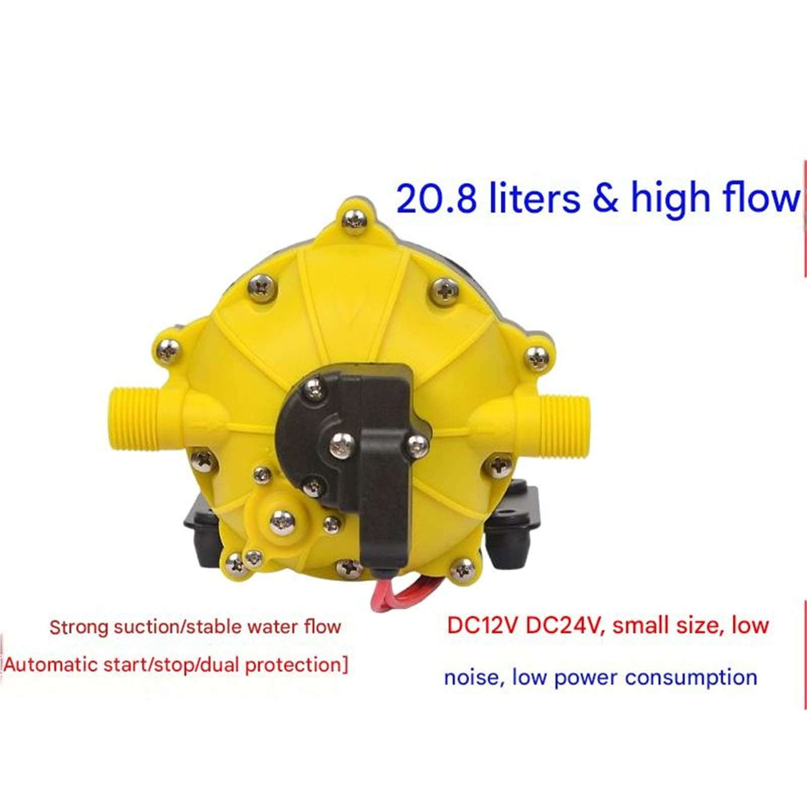 Pompa autoadescante elettrica compatta 12V DC a spruzzo portatile ad alta pressione for autolavaggio risciacquo pompa a membrana for drenaggio yacht per Petrolio, Diesel, Petrolio(24V)