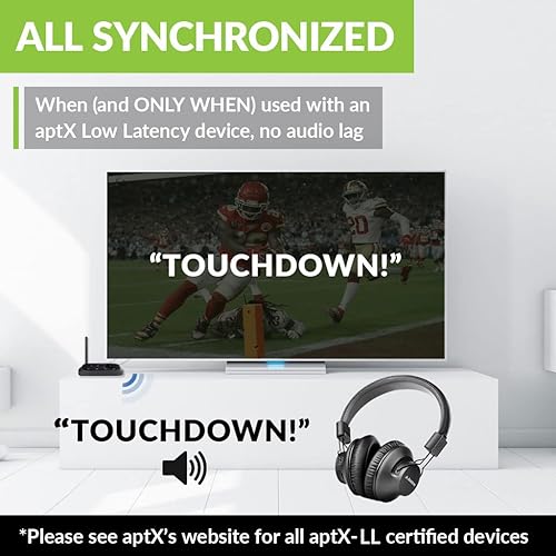 Miniatura 4 de Avantree Oasis Plus - Transmisor y receptor Bluetooth para TV, fácil de instalar, barra de sonido PassThrough, aptX de baja latencia y adaptador de