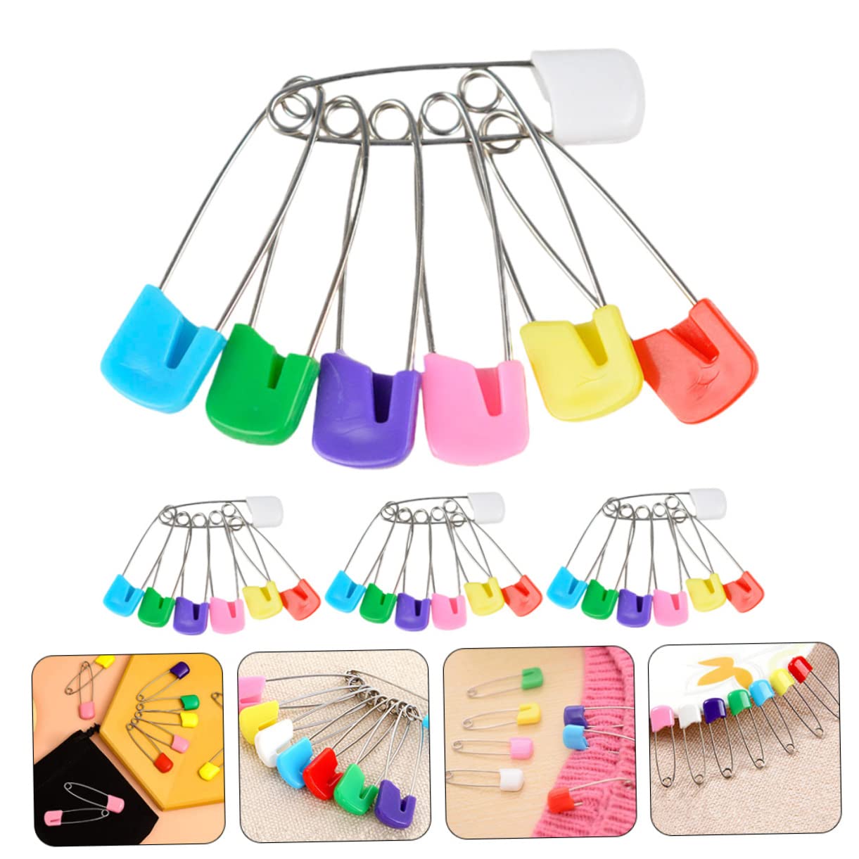 STOBOK 250stücke Sicherheitsnadeln Für Windeln Langlebige Anstecknadeln Verstellbare Und Farbenfrohe Für Babywindeln Und -handwerksprojekte Zufällige Farben