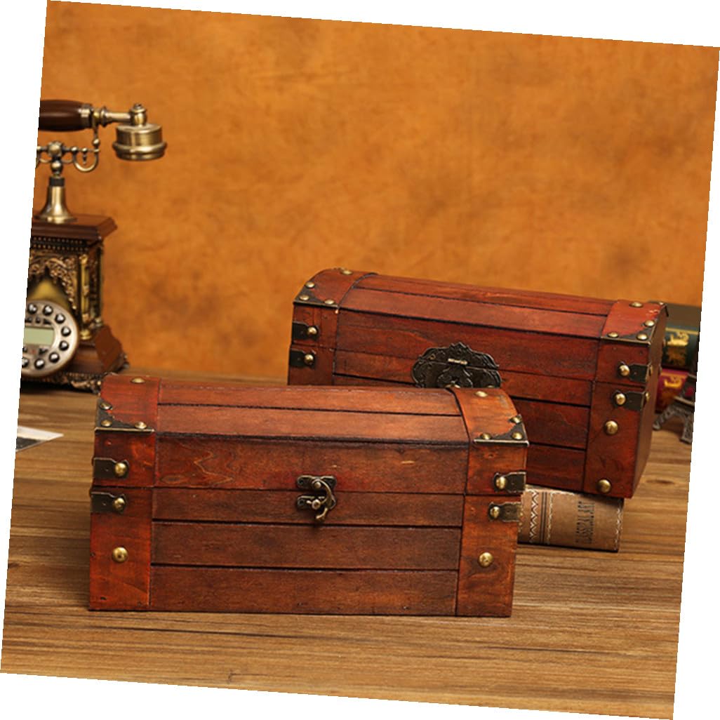 Supvox Vintage Aufbewahrungsbox mit Antikem Design Dekorative Schatzkiste und Schmuckaufbewahrung als Fotorequisite für Mädchen und Frauen
