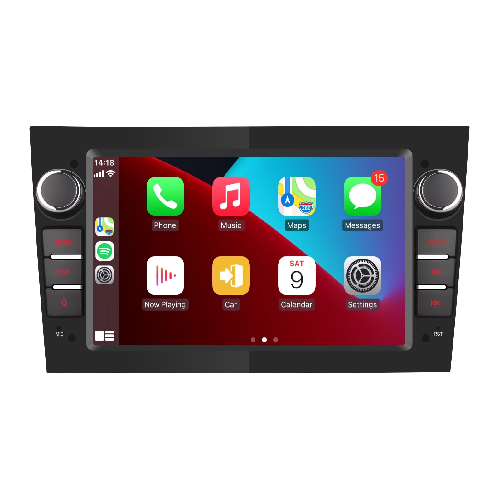 LXKLSZ Autoradio compatibile con Wireless Carplay/Android Auto per OPEL Zafira Vivaro con touch screen da 7 pollici/Bluetooth/Mirror Link/Alta potenza Colore nero