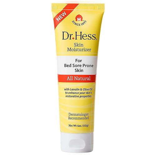 Dr. Hess Hidratante para la piel para piel seca y propensa al dolor de cama, totalmente natural con lanolina, aceite de oliva, aceite de jojoba y