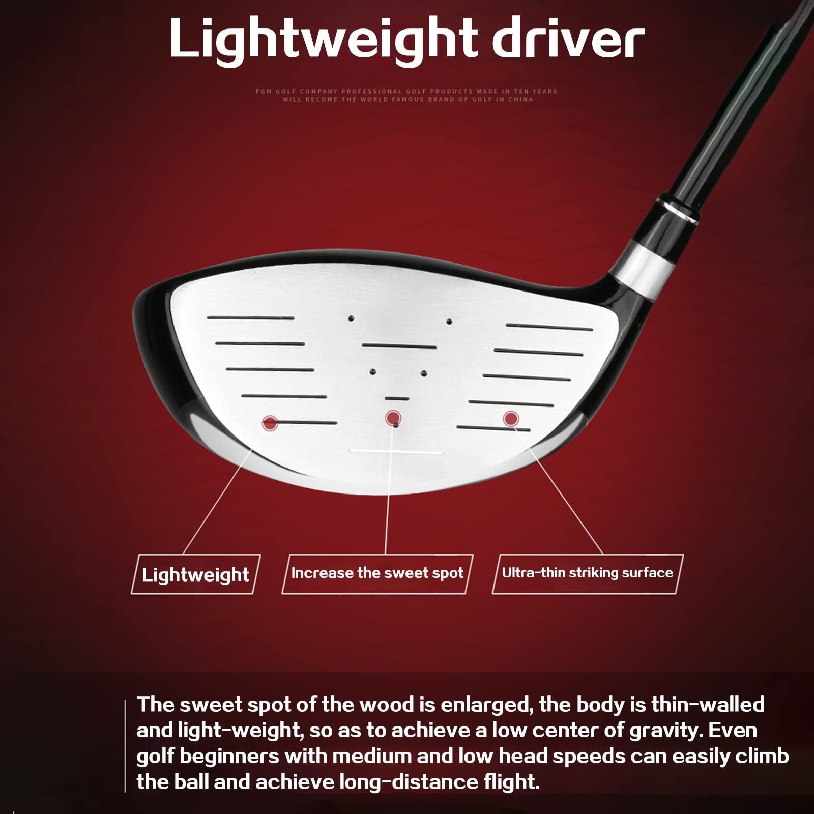 Palos de Golf para niños, Niños, Una Madera, para Principiantes, Cabeza de aleación, Eje de Carbono, Diseño de Centro de Gravedad bajo, Tacto sólido, Negro Rojo (Color: Negro Rojo, Tamaño: 6-8)