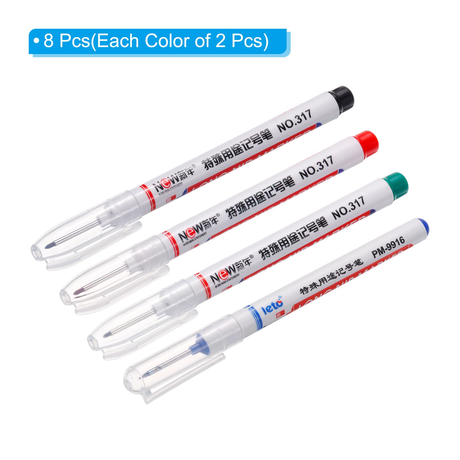Amazon.com : PATIKIL Deep Hole Marker Pens, 8 Pack 4 Colors Ink
