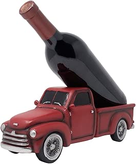 Vintage Pickup Truck Wine Bottle Holder Statue or Decorative Wine Rack in Antique Look for Old Fashioned Farm Country Kitchen Decor Sculptures and Rustic Bar Decorations or Classic Gifts for Farmers - coolthings.us