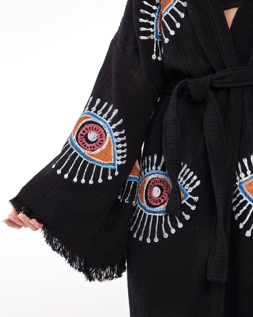 Evil Eye Kimono Robe - Beach Kimono Coverups for Woman - Image 8