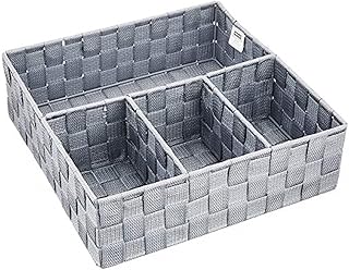 WENKO Organiseur de salle de bains Adria gris - 4 compartiments, Polypropylène, 32 x 10 x 32 cm, Gris