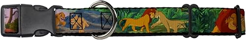 Buckle-Down Collar para perro Martingale, escenas de crecimiento del rey león Simba y Nala, 1.5 pulgadas de ancho, se adapta a tamaños de cuello de