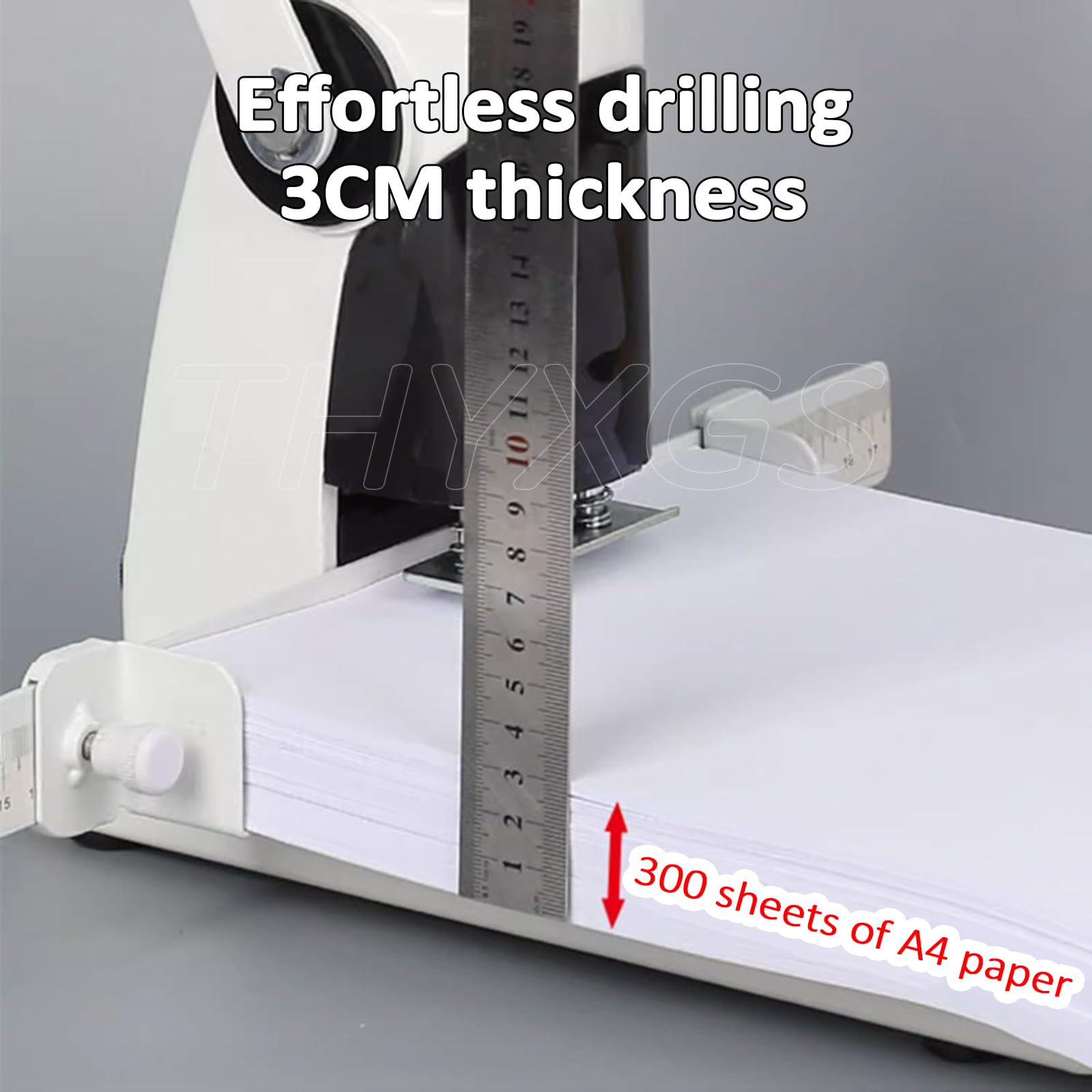 Perforatrice Manuale/elettrica a Foro Singolo, Perforatrice Ad Alta capacità da 30/45 Mm, con 6 Punte, Perfora Fino a 300 Fogli di Carta A4 da 80 G, per Casa, Scuola O Ufficio