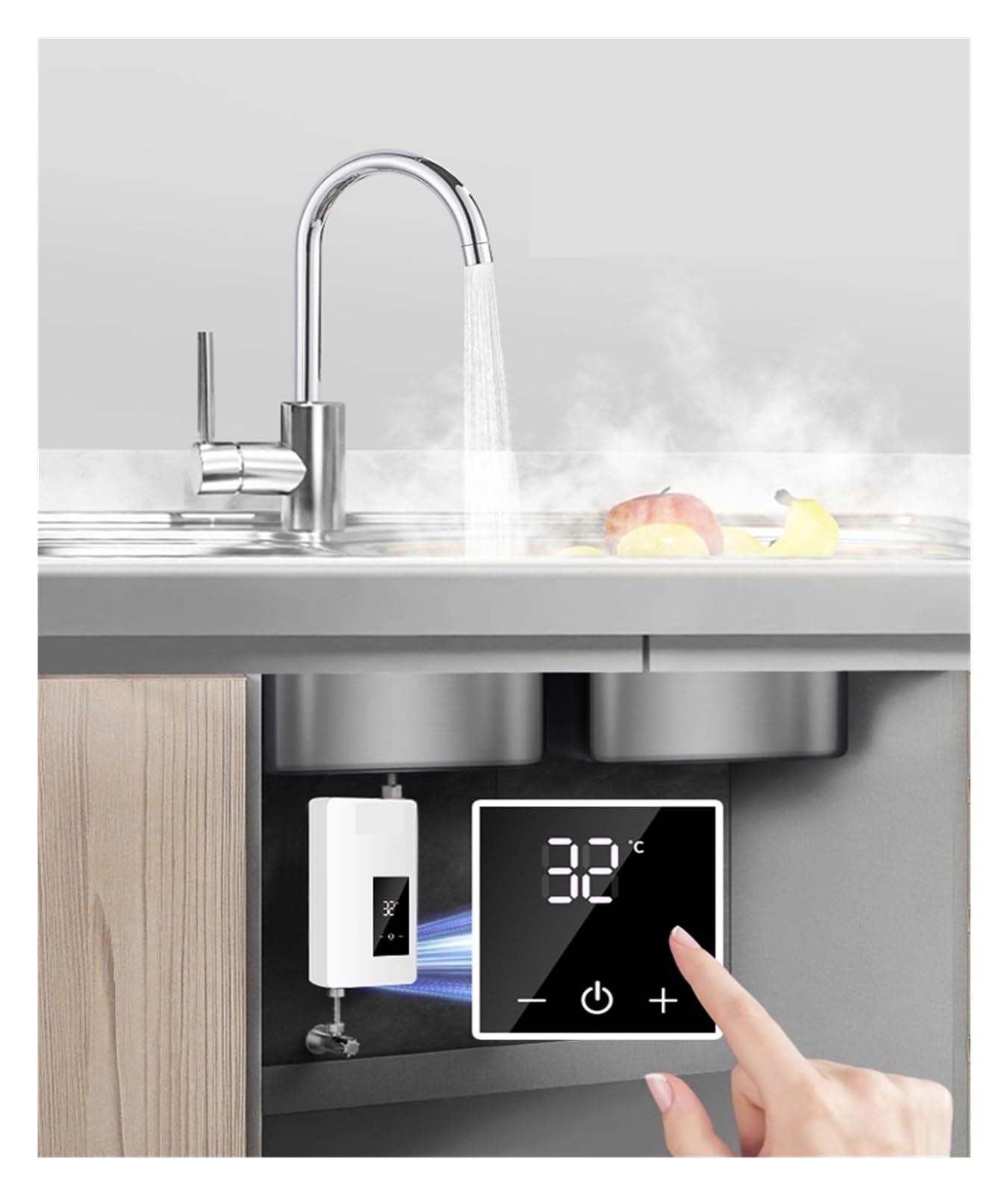 Scaldabagno Elettrico Istantaneo, Cucina Surriscaldata For Uso Domestico, Tesoro Istantaneo Da 3400 W, Scaldabagno Elettrico, Bagno, Riscaldamento Rapido per RV Cucina Bagno(B 5500W)