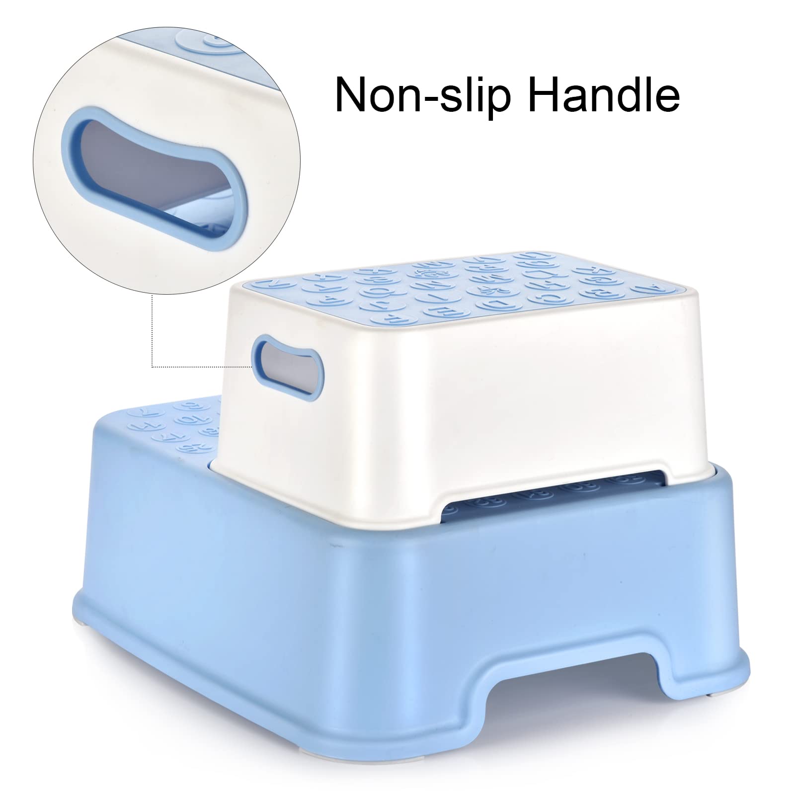 Marchepied Double tabourets, antidérapant Sécurité Tabouret séparable, Tabourets Enfants et Adultes, Apprentissage des Toilettes, Baignoire, brossage des Dents, Lavage des Mains, Bleu