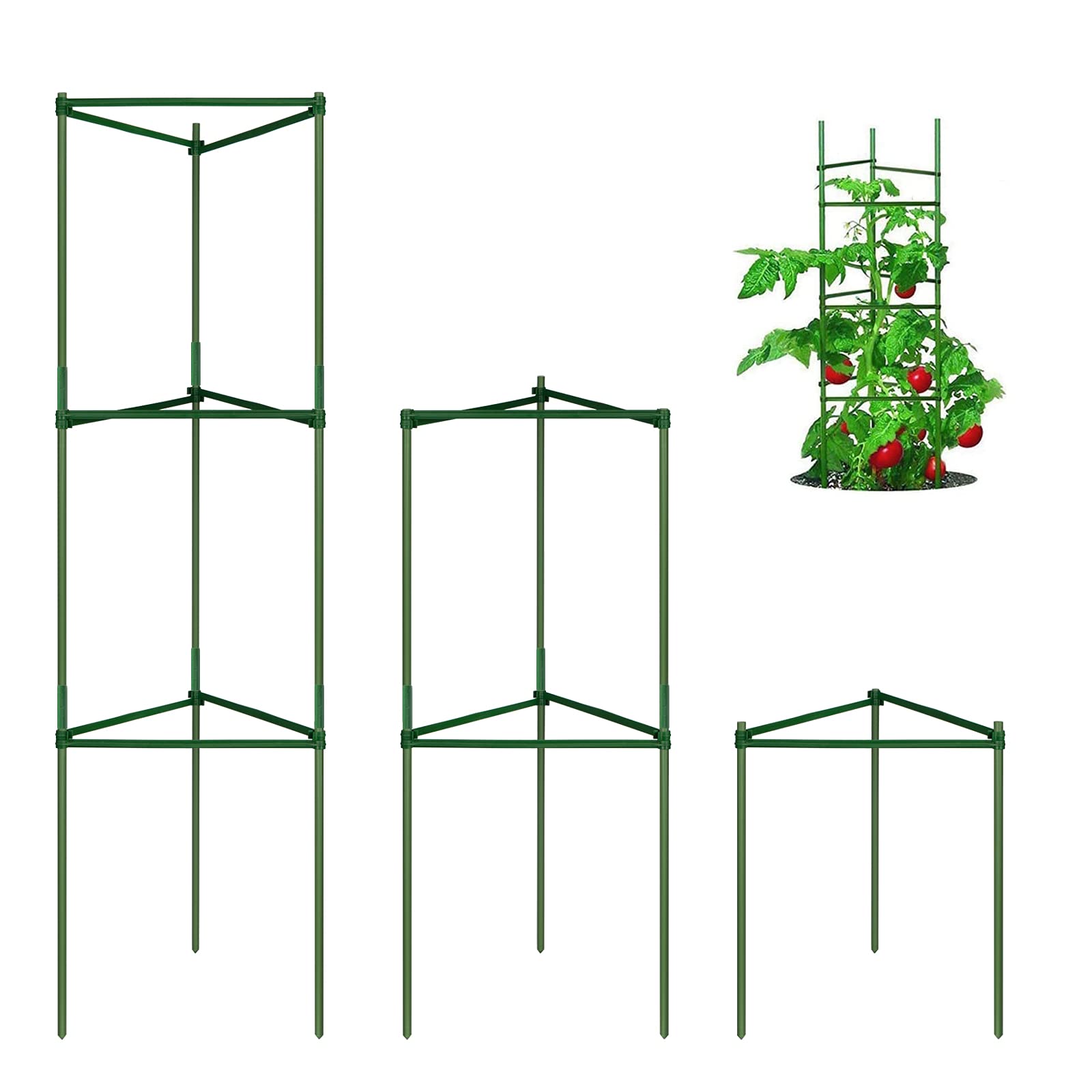 GROWNEER Lot De 6 Cages à Tomates Avec Sacs De Culture De 37