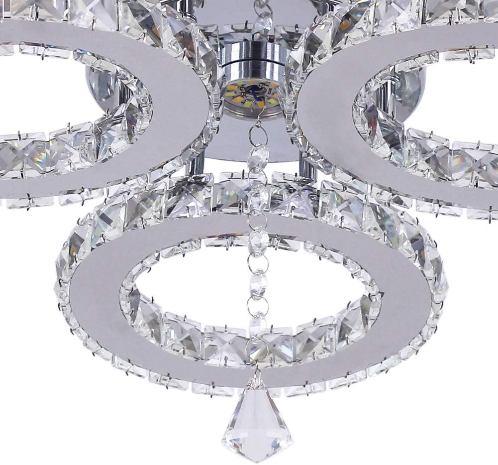 Cheapest 🛒 LED Crystal Ceiling Light 13x3.5 Inches 3 Rings Crystal Chandelier Flush Mount Lighting Fixture for Bedroom Hobby Living Room (Cool White) Cheapest 🛒 LED Crystal Ceiling Light 13x3.5 Inches 3 Rings Crystal Chandelier Flush Mount Lighting Fixture for Bedroom Hobby Living Room (Cool White)