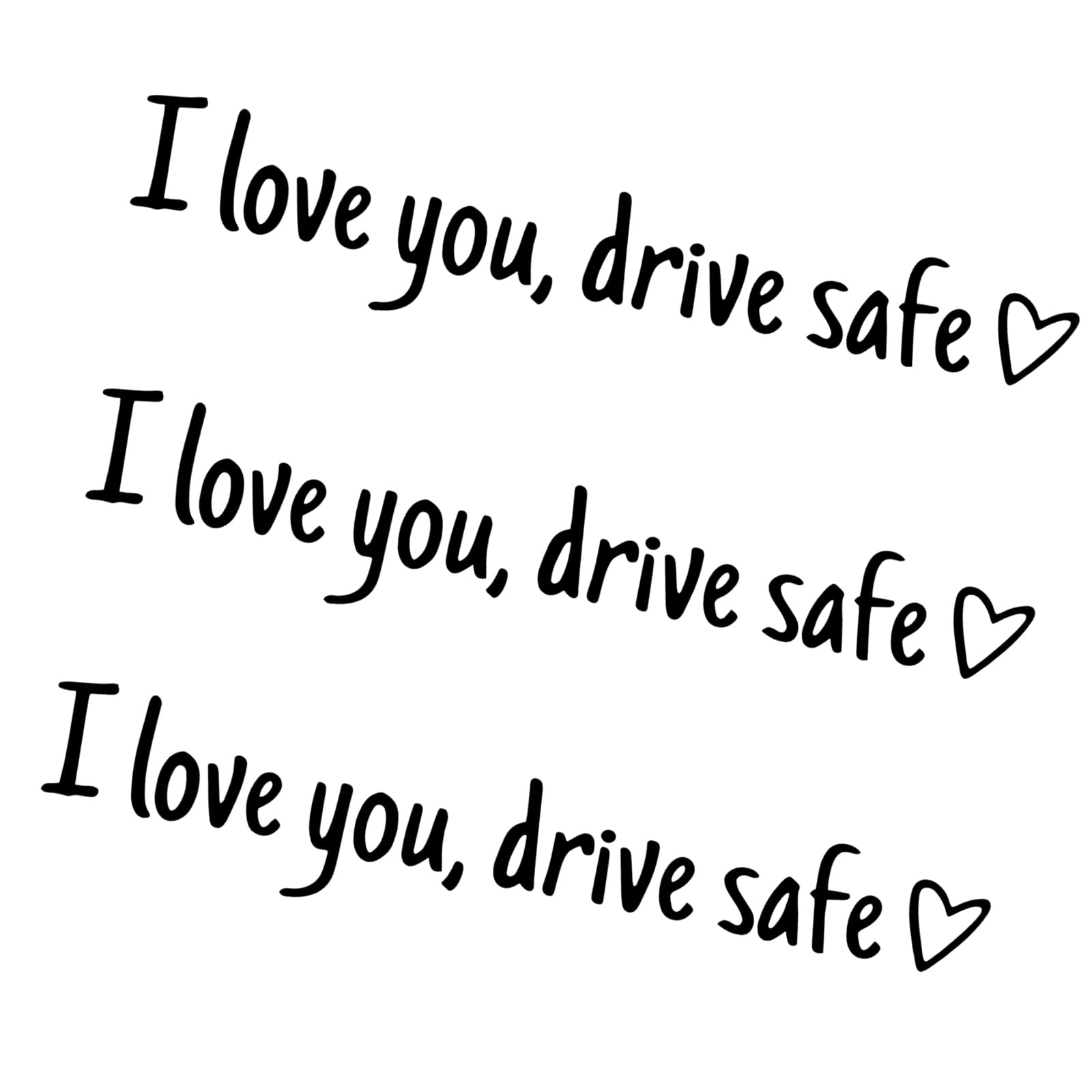 3 x I Love You Drive Safe Car Mirror Stickers Car Window Vinyl Decal Cute Stickers for Women