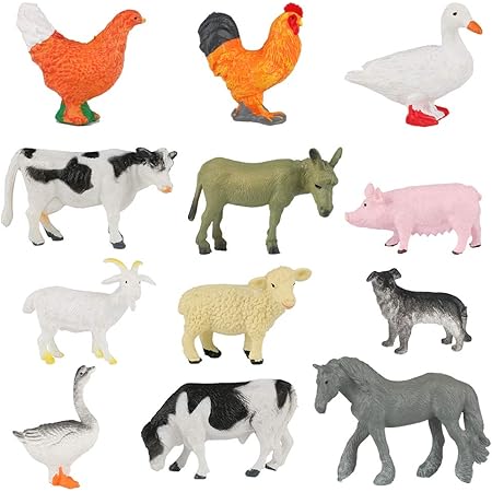 Figurine Animaux Achort 12 Pieces Mini Animaux Ferme Ensemble De Jouets Ferme Jouet Realistes En Animaux Plastique Pour Garcons Filles Enfants Monde Animal Ressemblant Animaux Ferme Jumbo Amazon Fr Jeux Et Jouets