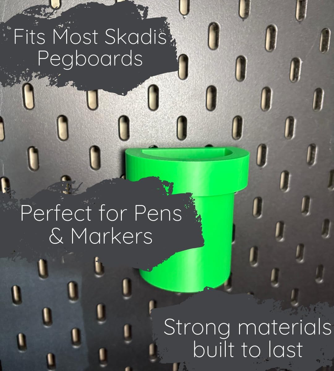 Chatelet Green Pipe Replica Pen Organizer for Ikea Skadis Pegboards | 2 Pack Organizer Accessories for Skadis Boards | Made in USA (2-Pack, Green Pipe) image 4