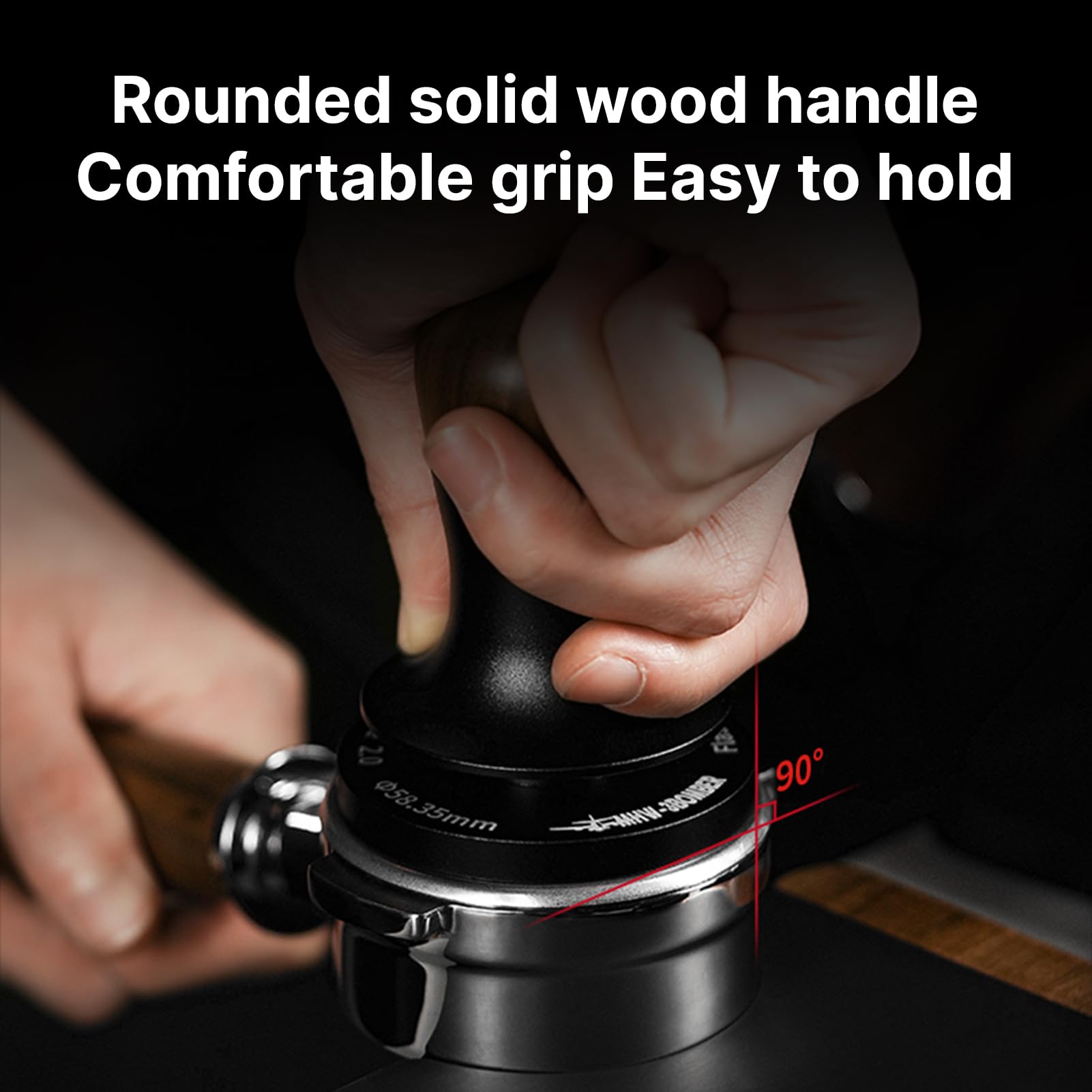 Tamper de café de base plana MHW de acero inoxidable 304, Tamper con resorte calibrado de presión constante de 30 libras, Tamper de espresso con retroalimentación de (53mm)