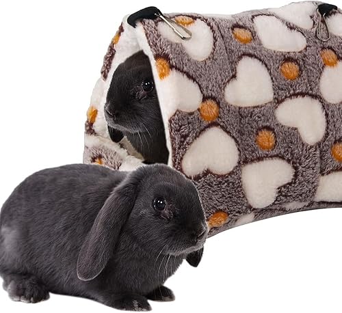 Miniatura 6 de MiOYOOW Cama de invierno cálida para hámster, hamaca colgante de loro para el hogar, cama suave para mascotas pequeña con diseño de gancho para