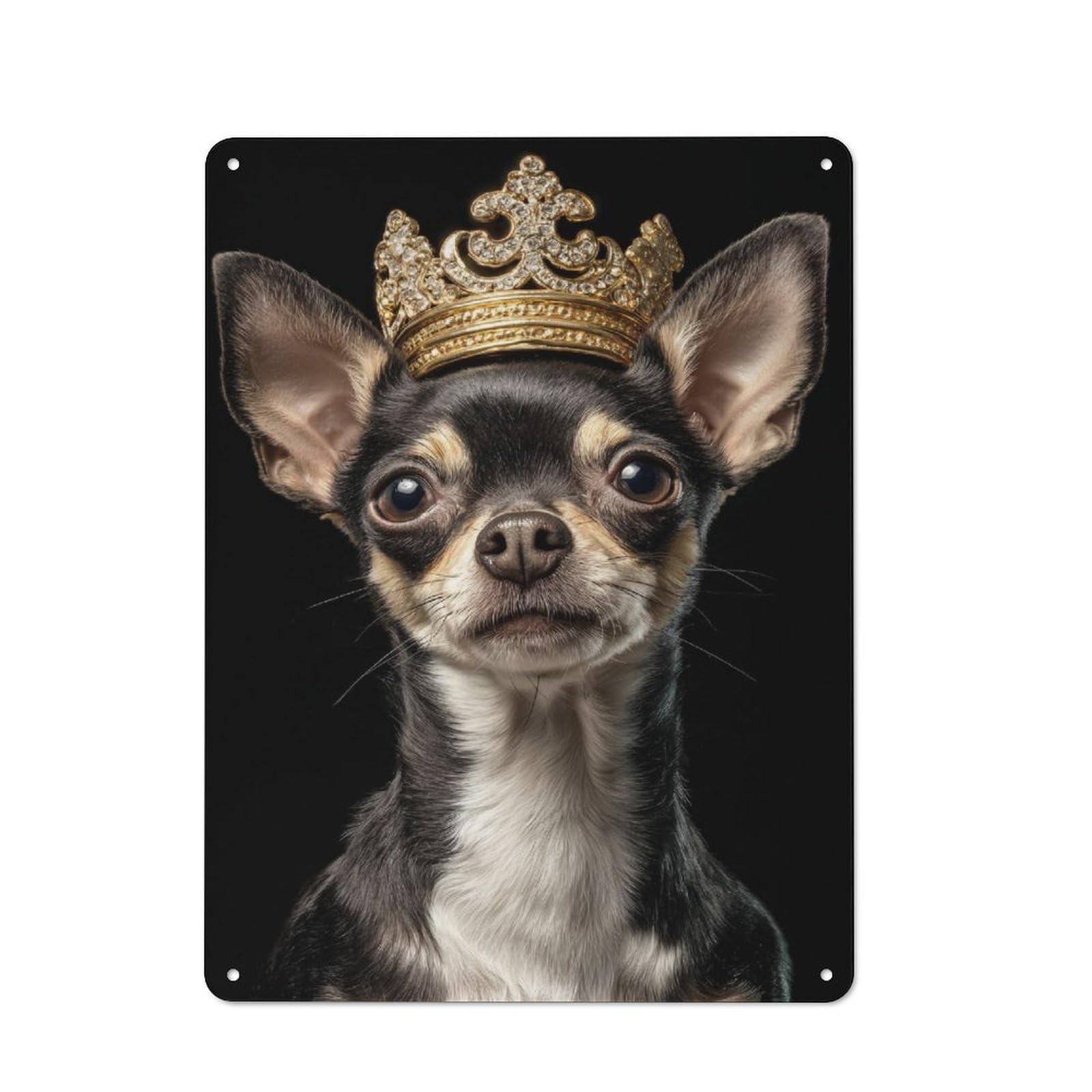 Industrial Royal Canine Chihuahua in Crown Tin Sign 40x30cm, Garage Wall Decor for Garage, Hobby Room, Office Or Man Cave
