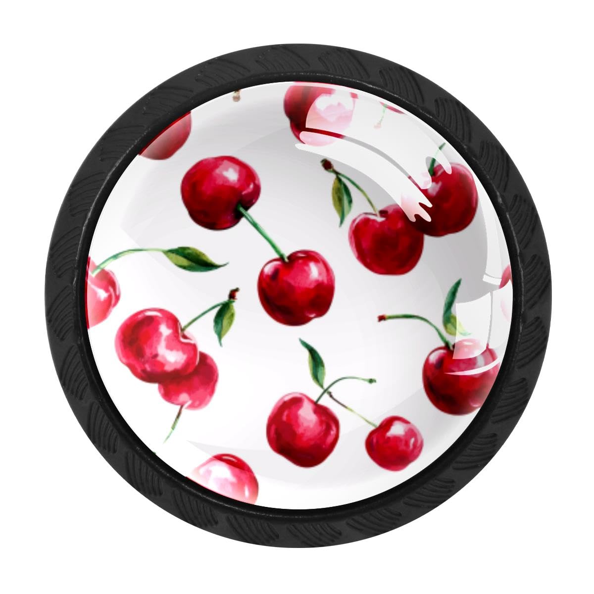 HEOEH 4 PCS Kitchen Cabinet Knobs, Red Cherry Drawer Knobs Dresser Handles