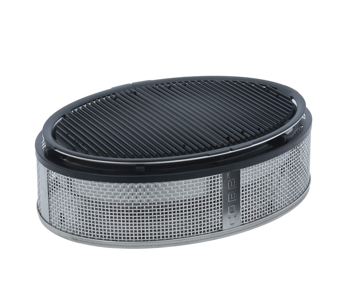 COBB Supreme Deluxe 2.0 grill na węgiel drzewny, 50 x 36 cm, z pokrywką i płytą kuchenną, dla 12 osób, kompaktowy i stołowy, idealny na kemping (600-1)