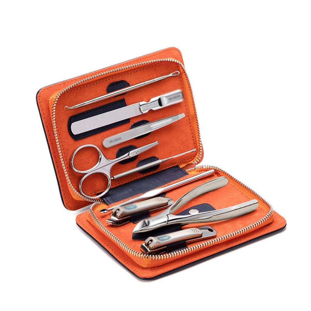 9PCS Set Nails Art Clipper Scissors Tweezer Toe Professional Manicure Set Nosehair Cut Grooming kitManicure Tools