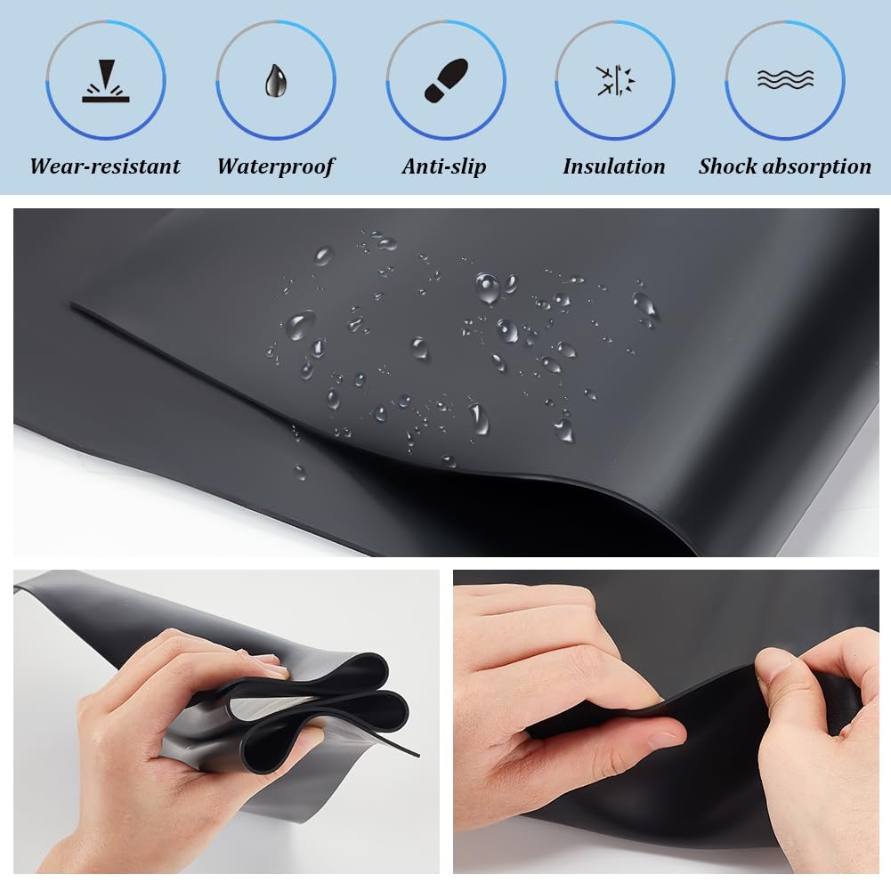 AHANDMAKER Plaques en caoutchouc plein - Plaque en caoutchouc de silicone pour joints faits maison - Tapis de protection - Tapis de protection (1/16" d'épaisseur x 30,5 cm de