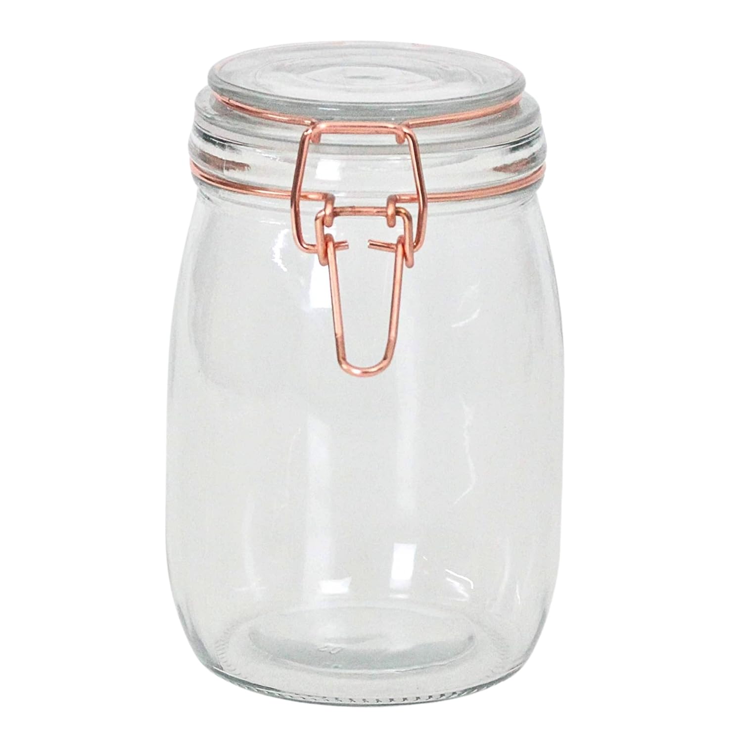 Tala 1Litre Glass Copper Clip Top Storage Jars Spices Pasta