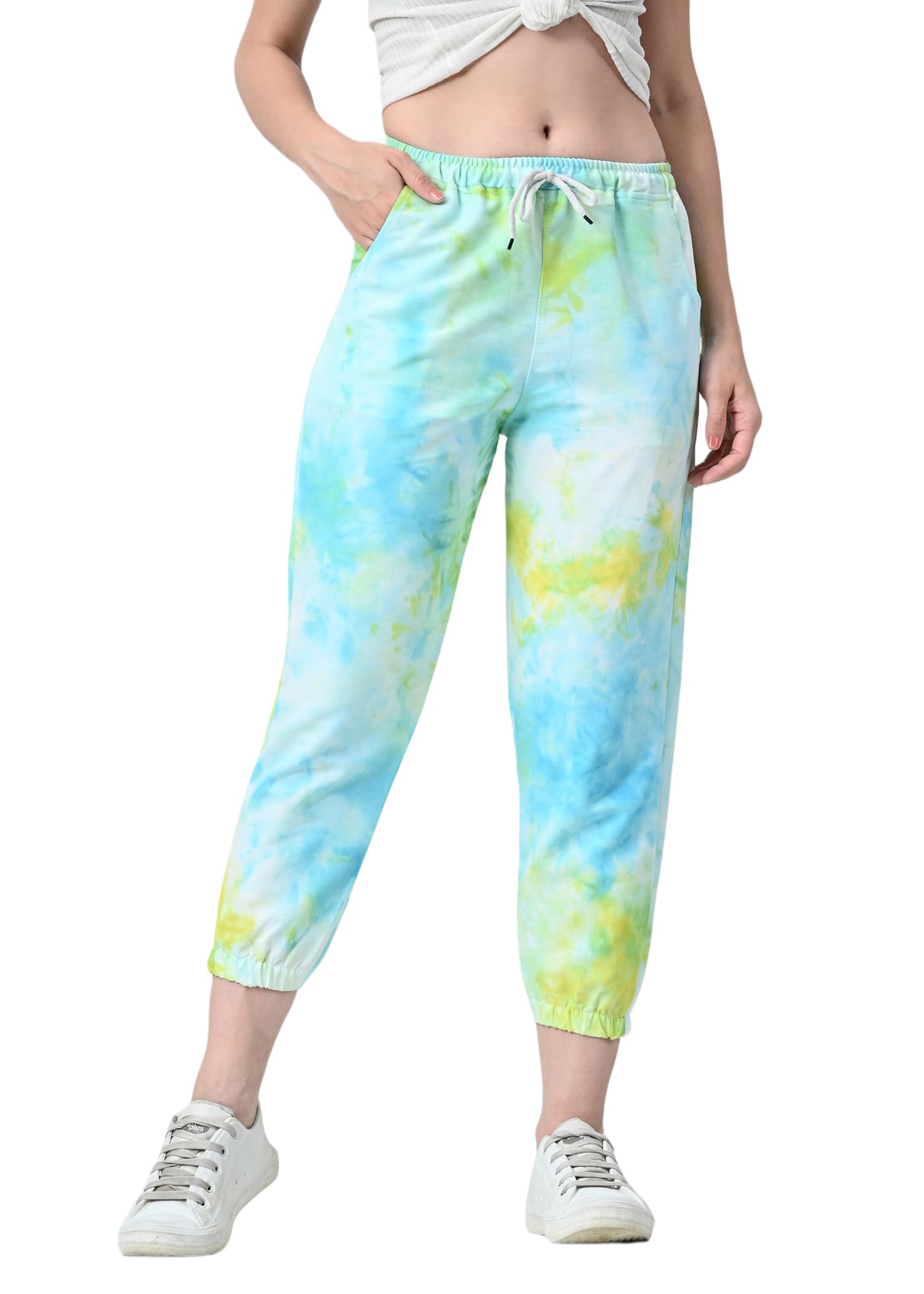 funday fashion Women's High Rise Regular Fit Tie-Dye Cargos-picture-10