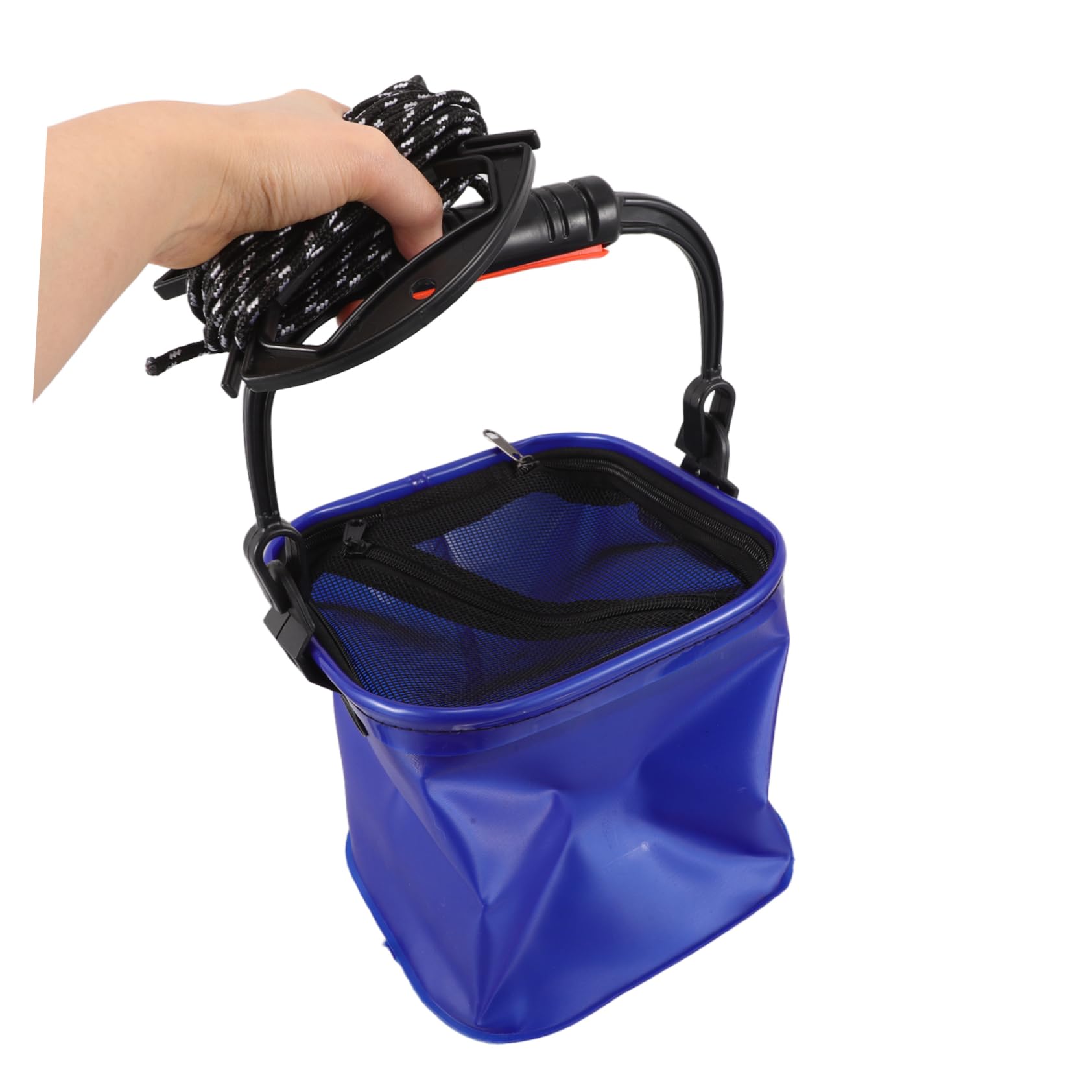 Secchio per La Pesca di Pesci Vivi Contenitore per Acqua Portatile Pieghevole con Coperchio E Maniglia per Il Campeggio