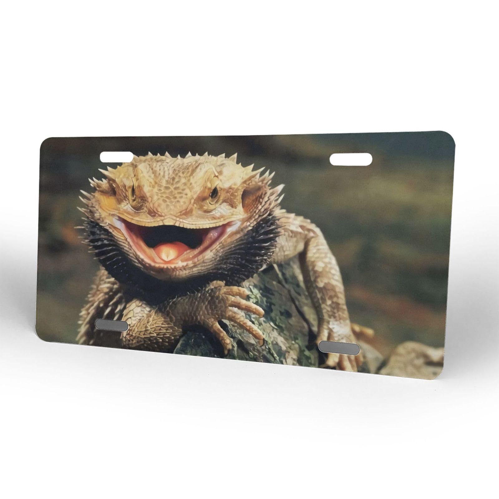 License Plate Bearded Dragon Lizards Decorative Car Front License Plate,Vanity Tag,Metal Car Plate,Aluminum Novelty License Plate for Men Women Boy Girls Car 6 X 12 Inch