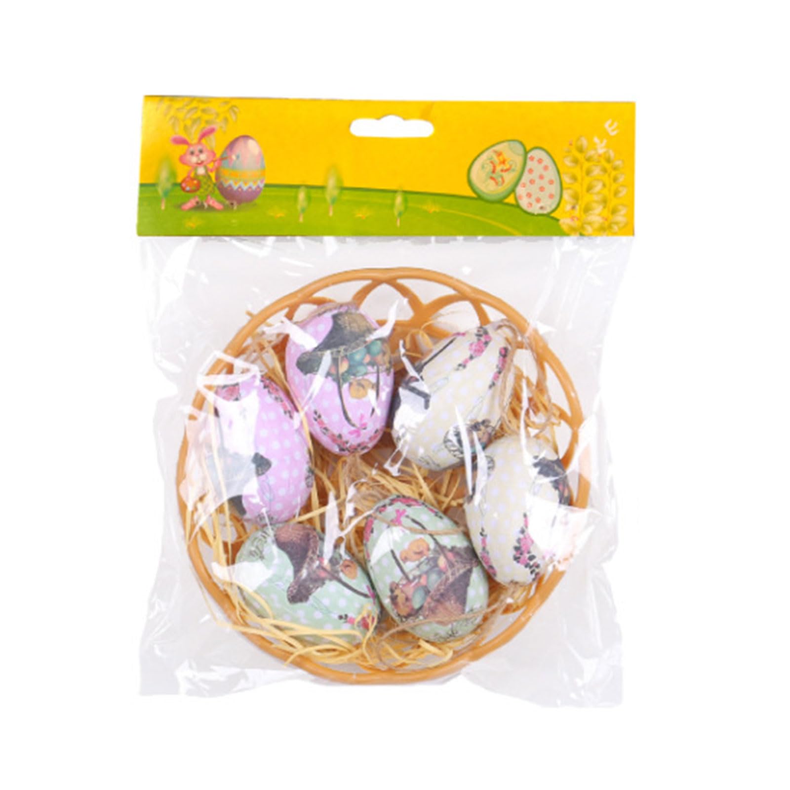 Tsophreniq Colorful Easter Eggs Painting Foam Pendant for Happy Easter Party Home Hanging Decoration Wreath Gift Colorful Bird