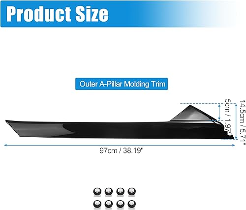 Miniatura 5 de X AUTOHAUX Panel de moldura de pilar A para Ford Explorer 2011-2019 lado exterior del conductor delantero sustituye a 926-450 BB5Z7803137AA