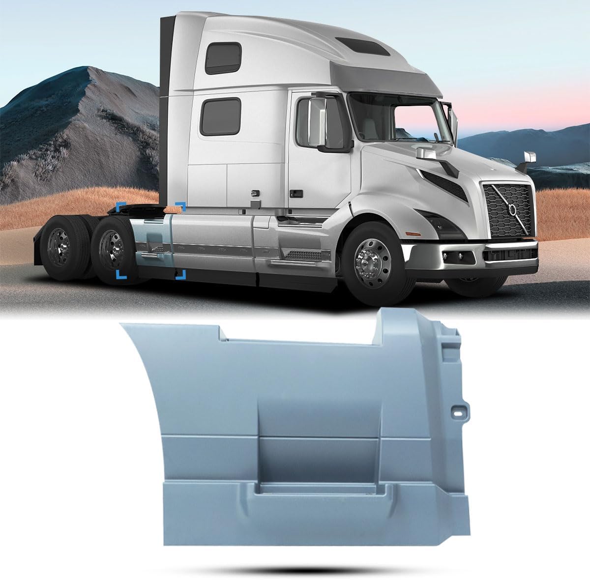 VNL Rear Fairing Side Door Panel with Bracket,Length 37" Fit for VOLVO VNL 2018-2025 Semi Truck (VNL REAR FAIRING 37", RIGHT)