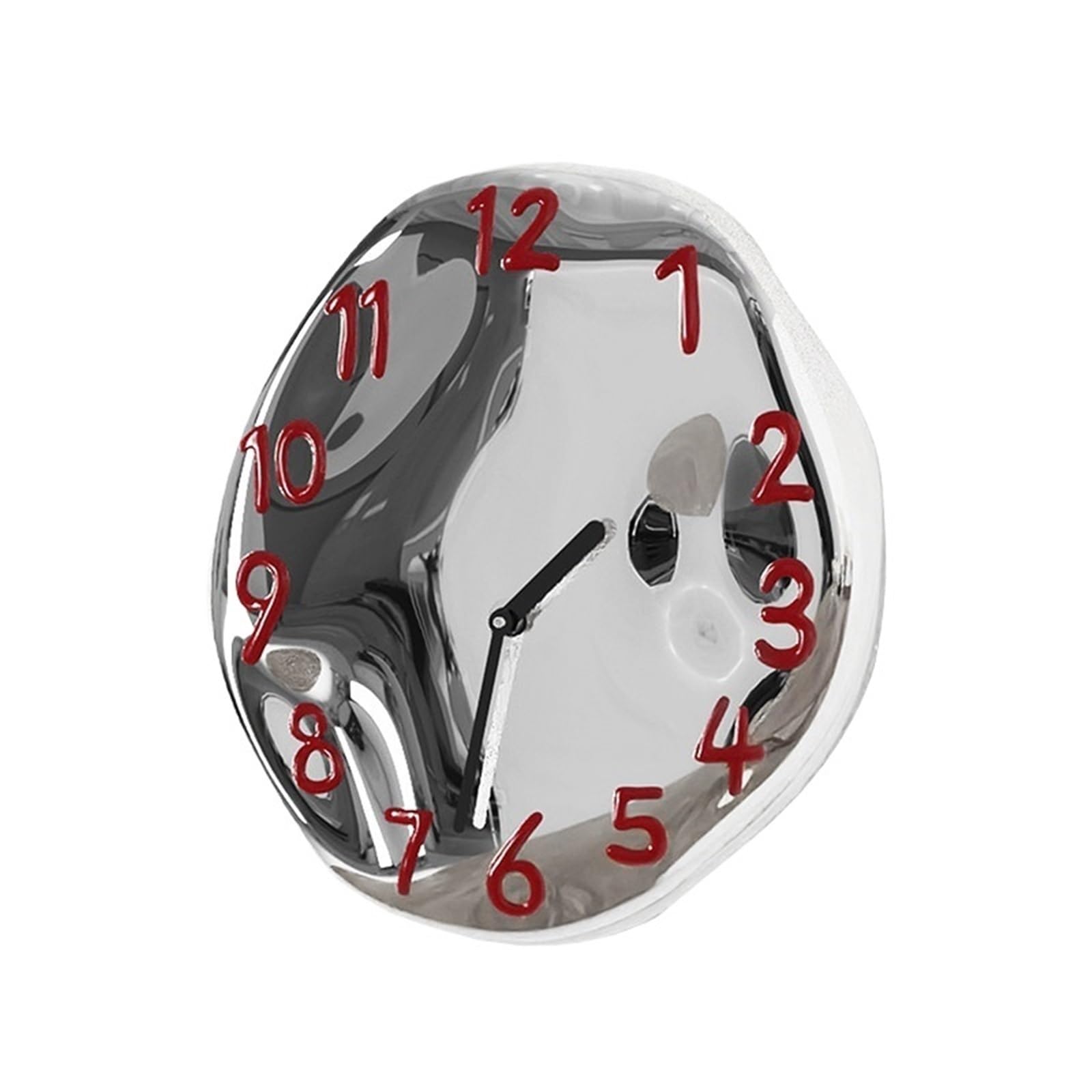 DFHS46JK Wall Decor Irregular and unique shaped wall clock with silent function battery powered for living room decor(Red)