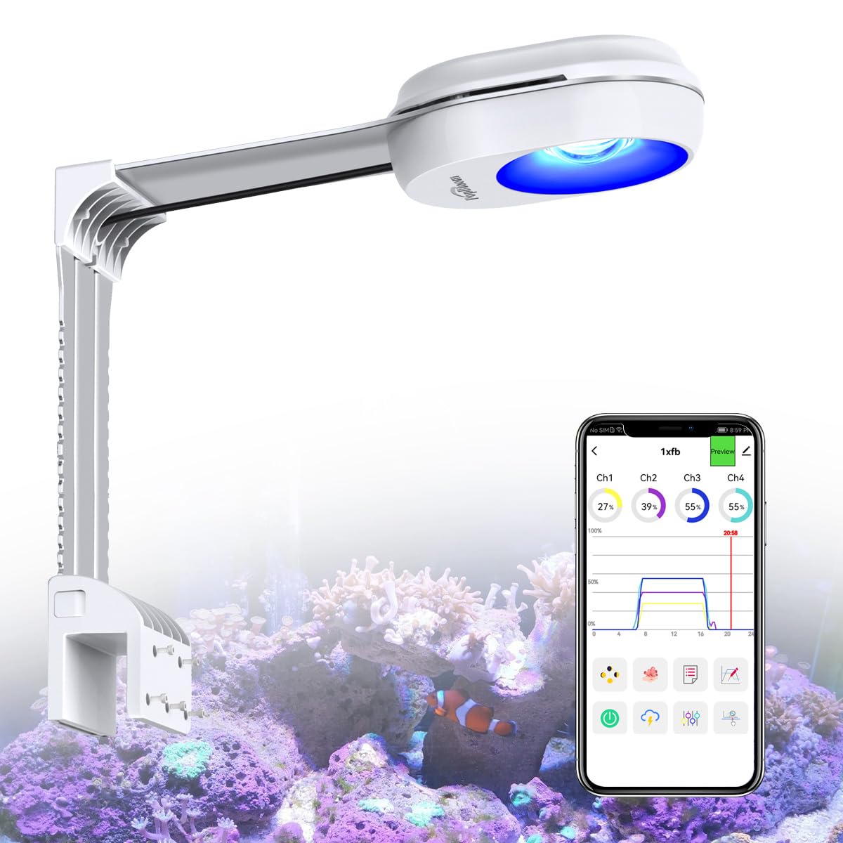 Amazon.com: PopBloom Aquarium Lights-Marine Aquarium LED Light