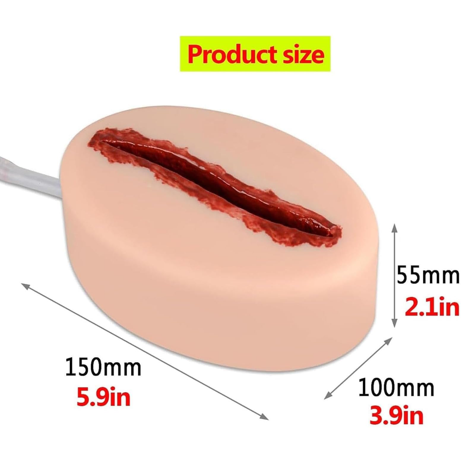 Trainer d'emballage De Plaie, ModèLe D'HéMostase De Plaie CoupéE, ModèLe De Simulateur De Laceration, MatéRiel en Silicone Et Lavable, pour Les Cours De Formation De Premiers Soins