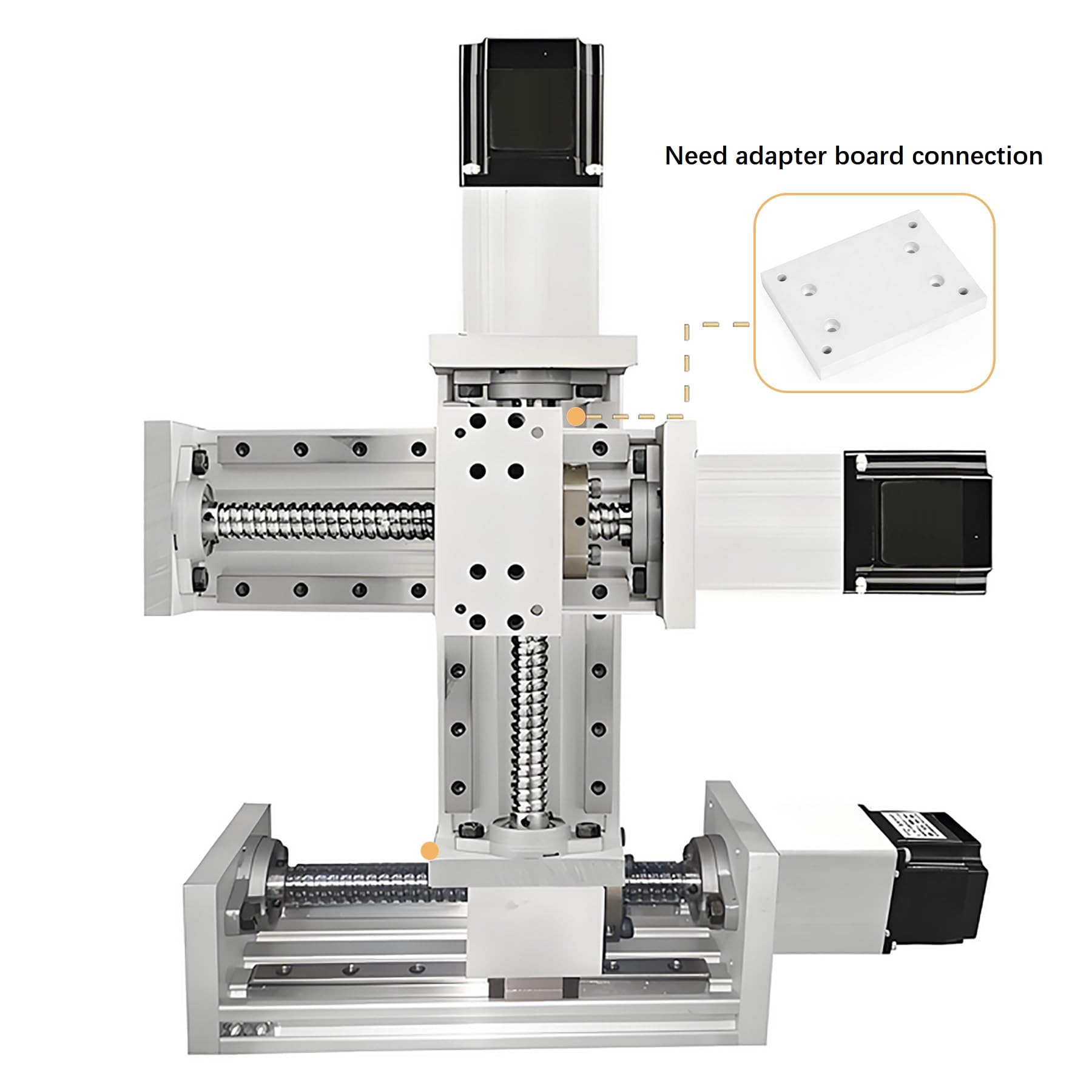 RATTMMOTOR Actuador lineal, guía lineal CNC, 80 mm de ancho, carrera efectiva de 500 mm, accionamiento lineal, husillo de bolas SFU1605 con motor paso a paso Nema23