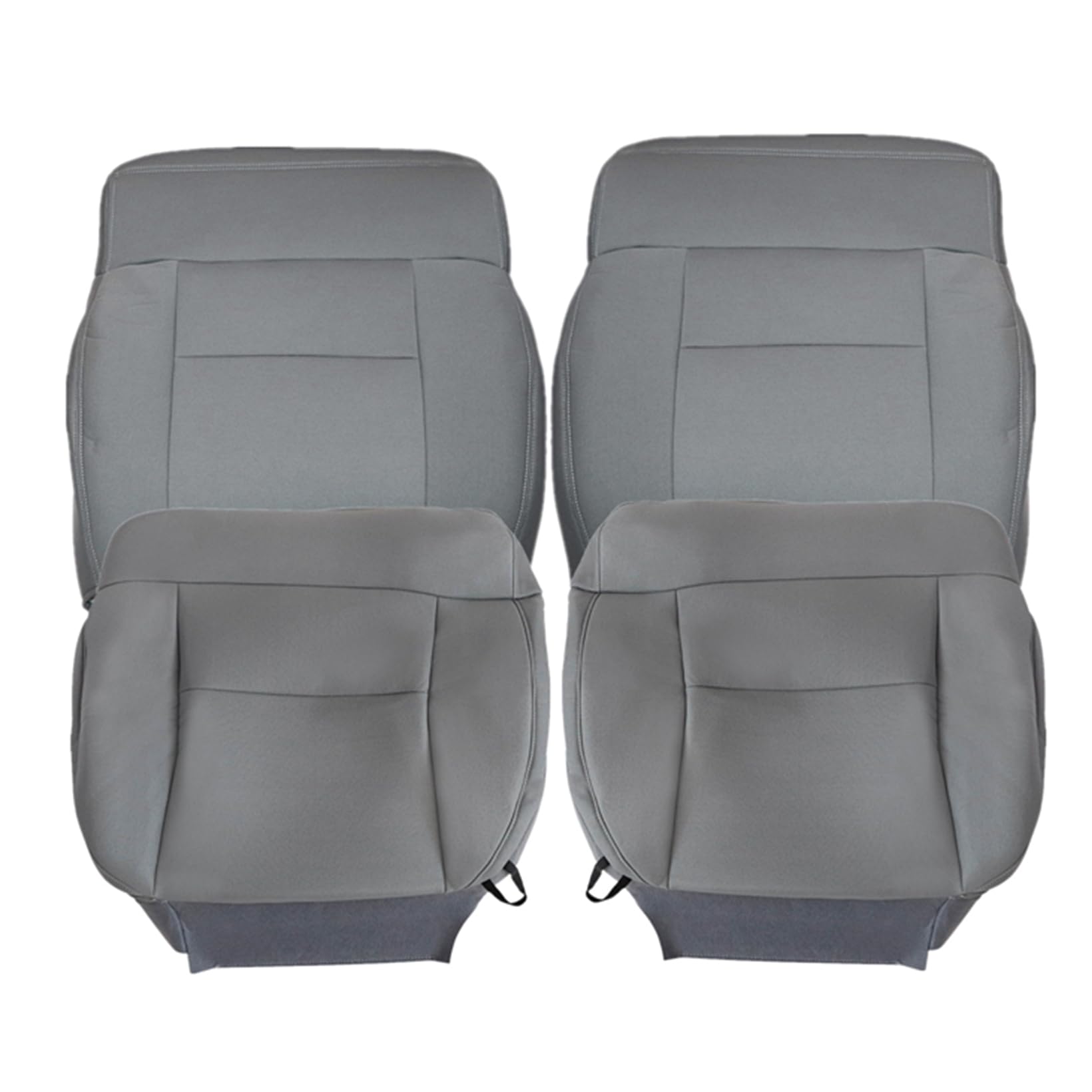 NLQR Replacement Cloth Front Driver and Passenger Side Bottom and Top Lean Back Seat Covers Gray Compatible with Ford F150 2004 2005 2006 2007 2008
