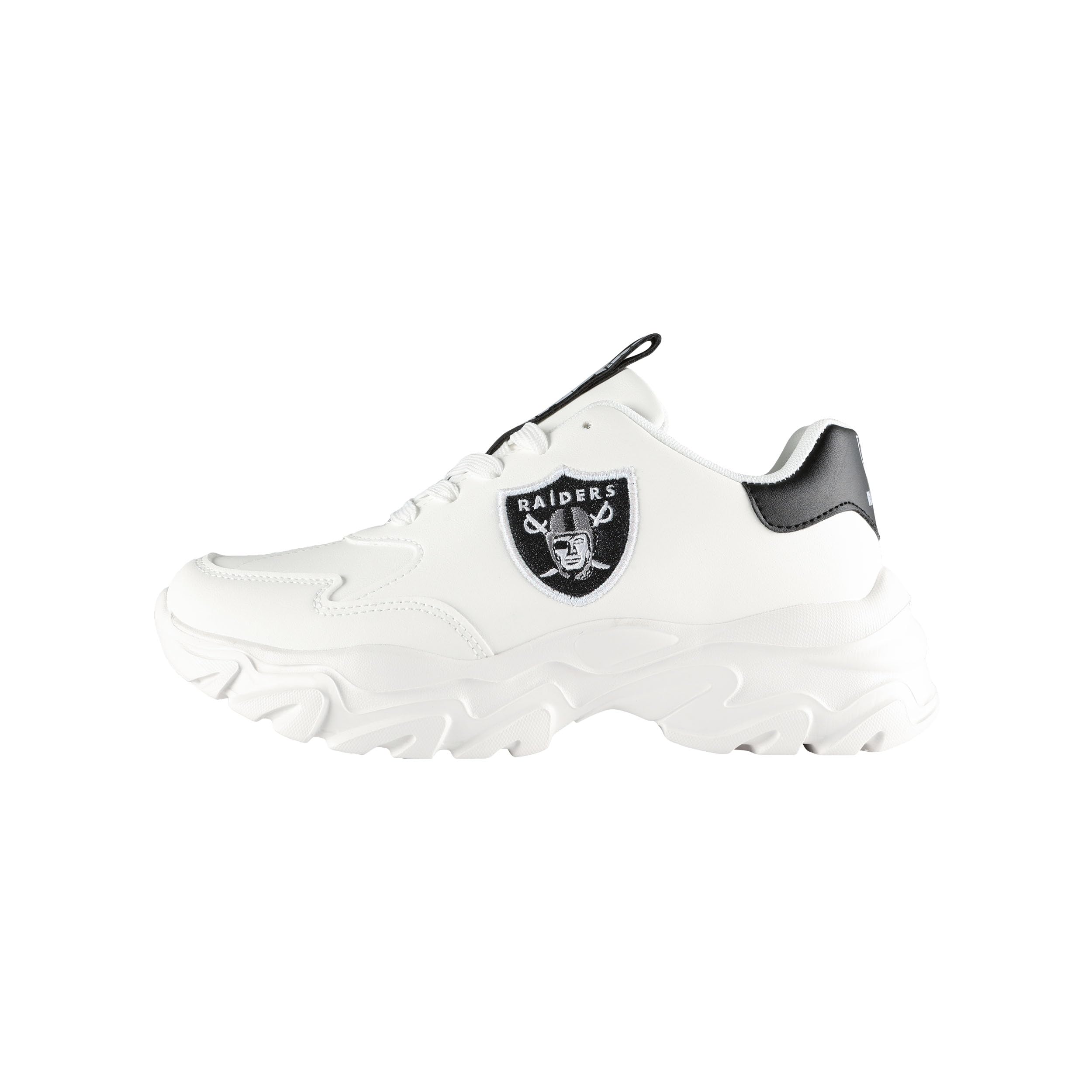 FOCO Womens NFL Team Glitter Big Logo Vintage White Chunky Sneakers