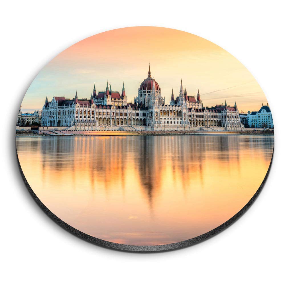 Destination Vinyl Ltd Multicolor 1 X Round Mdf Magnet - Budapest Parliament Hungary 21296