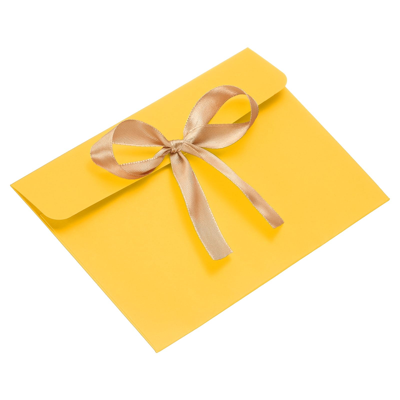 PATIKIL Envelope with Knot 6.8" x 5", 20Pcs Greeting Card Invitation Envelope with Ribbon for Invitations and Greeting Cards Gift Christmas Birthday Party, Gold