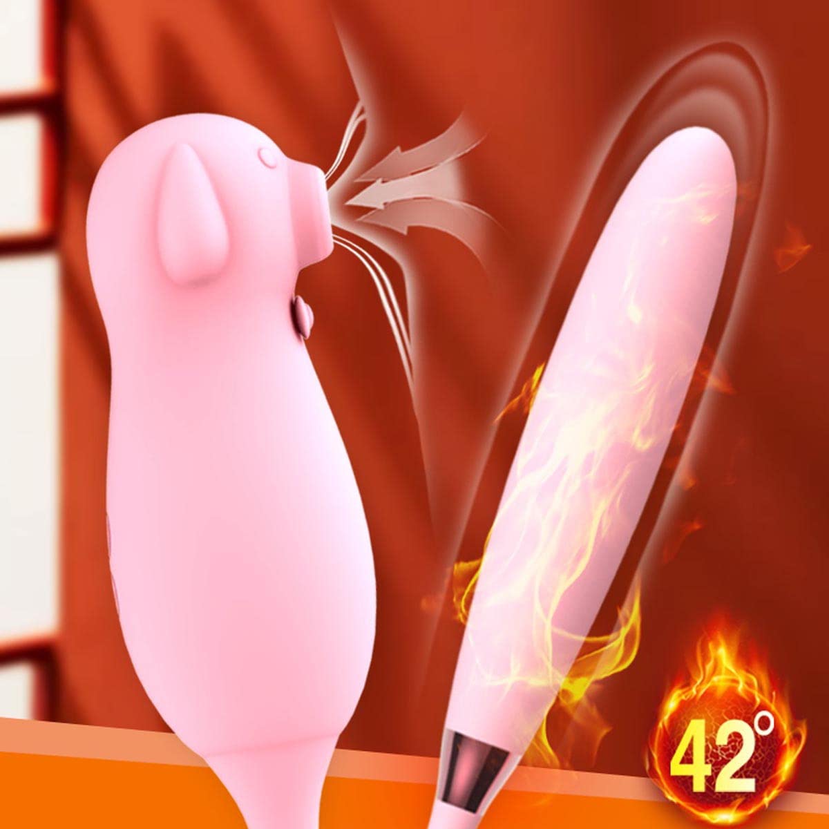 AAKOMA Vibratori Giocattoli, Vibratore Sessuale Capezzolo Stimolatore Clitorideo, Riscaldamento Intelligente 9 Frequenza Succhiamento e 7 Velocità Collisione Modalità Giocattoli Sesso Anale Pink